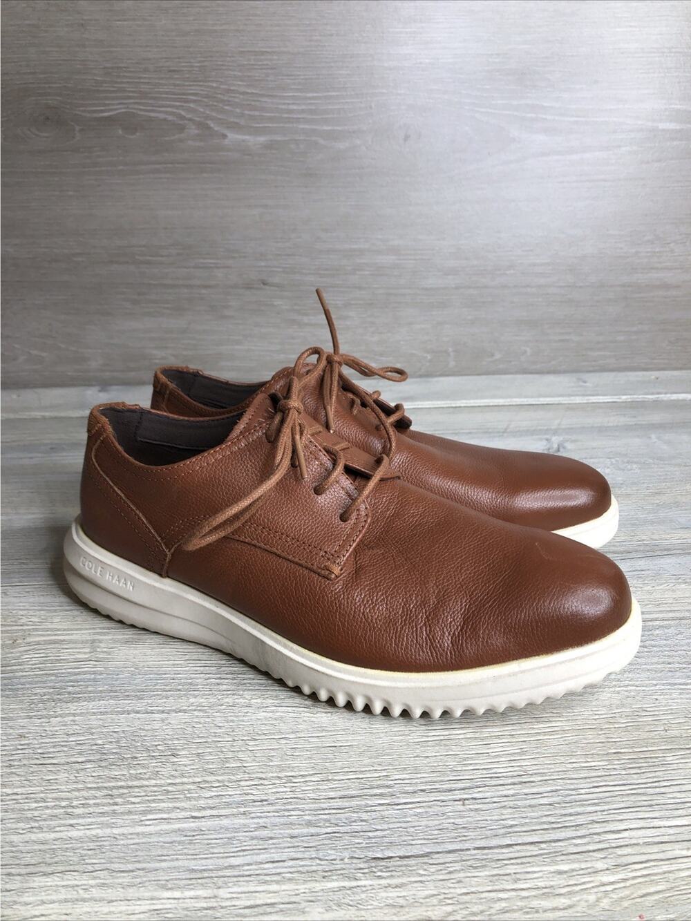 Cole Haan Grand+ Plain Toe Oxford Mens Sz 8.5W British Tan Leather Shoes C36935